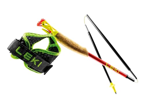 LEKI Ultratrail FX.One Superlite Trekking Poles | Carbon, Foldable, Ultralight Trail Running & Hiking Sticks - color: Red-Yellow-Carbon, size: 105 cm