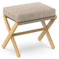BAMBOOHOMIE Foldable Foot Stool Ottoman, Modern Foot Rest with Bamboo X Legs & Thick Foam Cushion, Folding Foot Stools Small Padded for Bedroom Living Room, Footstool for Chair Couch (Natural - Brown) - color: Natural - Brown