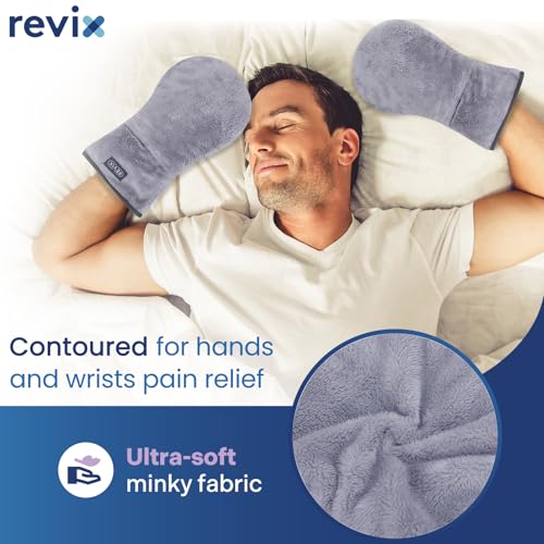 REVIX Heated Mitts for Hand Therapy, Microwavable Hand Warmer for Women and Men, Microwavable Therapy Mittens Unscented Hands Muff | Soft Hand Warmer Mittens with Moist Heat Therapy, Reusable Microwave Heating Comfort for Fingers, Hands and Wrists, 1 Pair