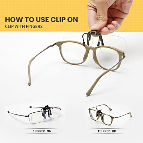 hwojjha Reading Glasses Clip On Magnifiers for Eyeglassesand Flip Up Blue Light Blocking Ultra-light Glasses for Women Men (transparent, 1.5, x) - size: 1.5x