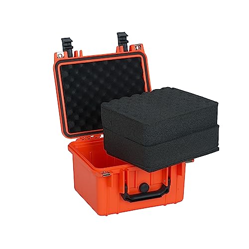 MEIJIA Portable All Weather IP67 Waterproof Camera Case,hard case with Customizable Fit Foam,Fit Use of Drones,Camera,Equipments,10.62 x9.68x6.87inches(Orange) - color: Orange, size: 10.62 x 9.68 x 6.87 inches