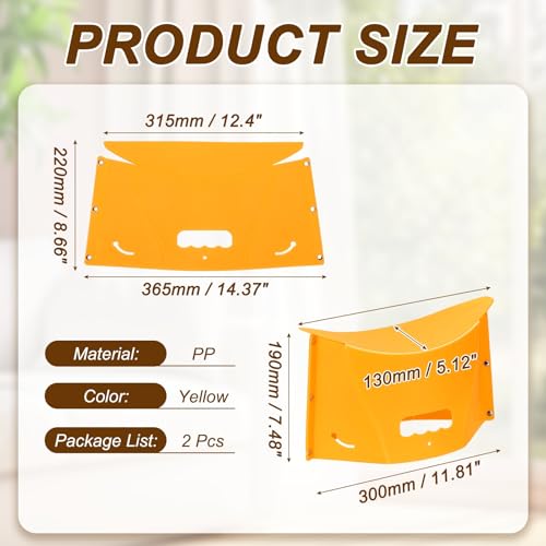 PATIKIL Travel Foot Rest, 2 Pack Portable Airplane Footrest with Handbag Function Lightweight Foldable Foot Stool to Relieve Back & Knee Pain for Long Flight Outdoor Camping, Yellow - color: Yellow
