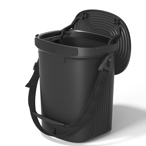 Garoopion Soft Silicone Car Trash Can 1.9 Gallon with Leakproof Design - color: Black