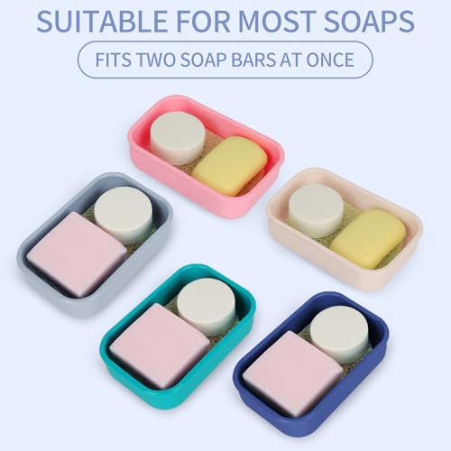 Leak Proof Travel Soap Case,Large Silicone Travel Soap Holder,Portable Soap Box with Drainage Layer,Bathroom Shatter Proof,Suitable for Travel, Bathroom, Camping, Gym(Light Gray) - color: Light Gray