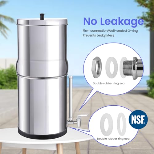 304 Stainless Steel Sight Glass Spigot, Compatible with Universal Gravity-Fed Water Filtration Systems, Clear Water Level View, Stainless Steel Handle - style: 7" Complete