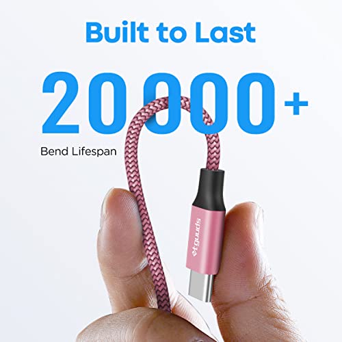 etguuds 6.6ft USB A to USB C Cable, 2Pack Fast Charging Cord Type C Charger - color: Pink, size: 6.6ft