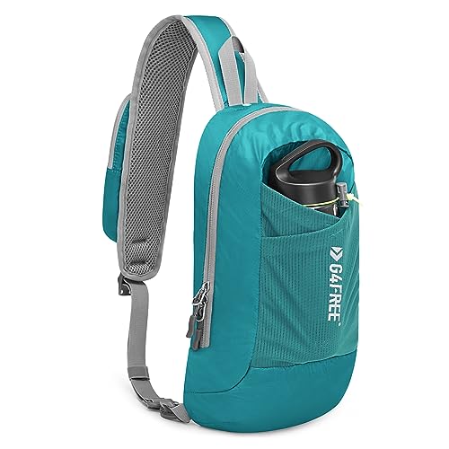 G4Free Sling Bag RFID Blocking Lightweight Crossbody Backpack Chest Shoulder Bag for Travel Sports Running - color: Peacock Blue