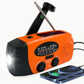 Portable 2000mAh Hand Crank Emergency Solar Panel SOS Weather Radio, Self-Powered 7 NOAA Channels Emergency Radio, WB/AM/FM Radios with Reading Lamp (Orange) - color: Orange