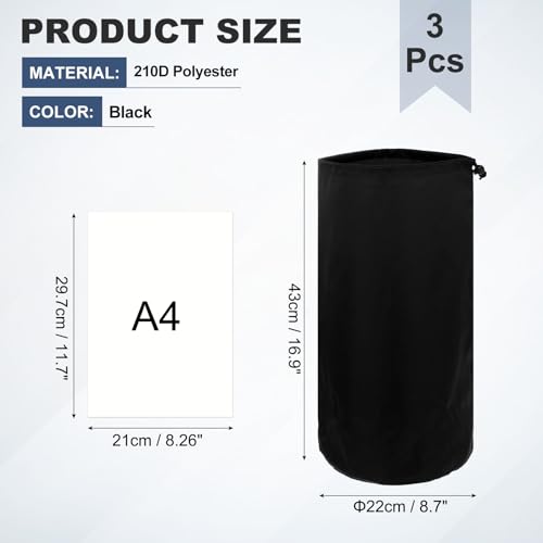 Drawstring Bag with Toggle Cinch Sack and Ditty Pouch Durable Ditty - color: Black, size: Medium
