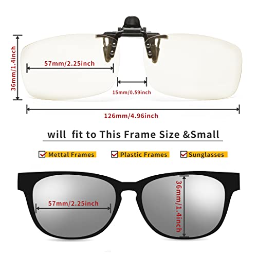 Reading Glasses Clip On Magnifiers for Eyeglasses and Flip Up Blue Light Blocking Glasses for Women Men (transparent, 2.25x) - size: 2.25x