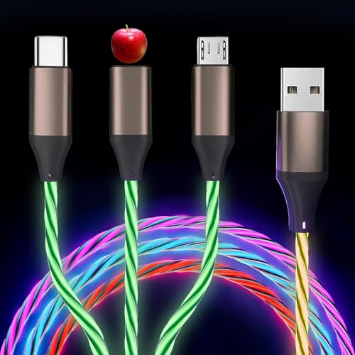Camping Car Multi Charging Cable, USB C to USB C RGB Breathing 3 in 1 Fast Charging Cable for iPhone 15 Series, iPad mini 6 S24 S23 Laptops MacBook iPad Camping String Lights[ NOT Fast Charging Cable] - color: Gold