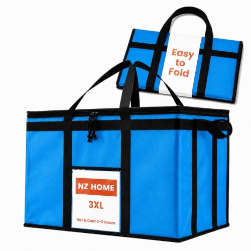 NZ home Insulated Food Bag, Portable Cooler Tote (3XL, Blue, 1 Pack) - color: Blue, size: 3XL