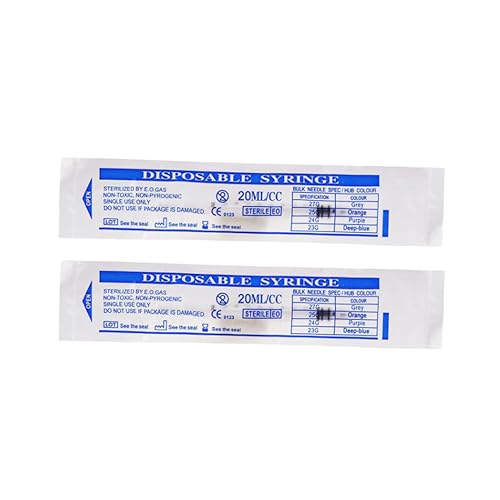 10 Pack 20ml Syringe for Liquid Without Needle,Syringe with Cap,Individually Wrapped,Measurement for Scientific Labs,Measuring Liquids,Pet Feeding,Oil or Glue Applicator (A 10 Pack 20ml) Straight Mouth - size: A 10 Pack 20ml