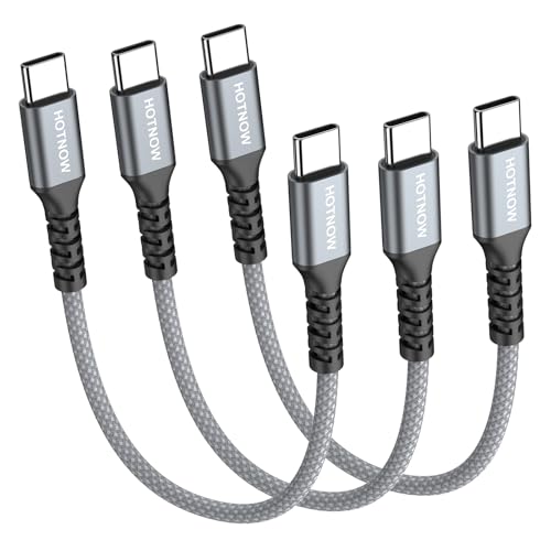 USB C Cable, 1FT 3 Pack, USB C to USB C Cable Fast Charging 65W Cord - color: Grey+White, size: 1FT