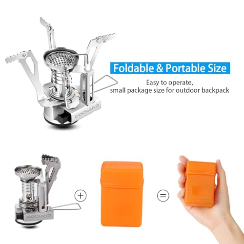 Odoland Camping Cookware Mess Kit, Lightweight Pot Stove Spork Set