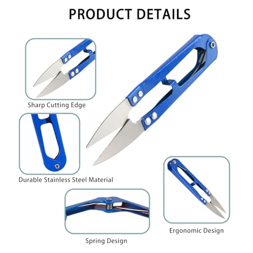 UCEC 12Pc Thread Snips Sewing Scissors Small Crochet Scissors Thread Cutter | 4.2" Sewing Snips for Yarn Cutting, Stitching, Embroidery, Knitting & Crochet, Mini DIY Craft Scissors, Random Colors - color: Colorful