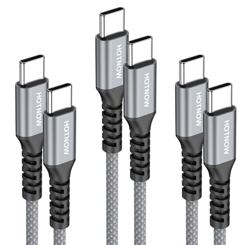 USB C Cable, 3FT 3 Pack, USB C to USB C Cable Fast Charging 65W Cord - color: Grey+White, size: 3FT