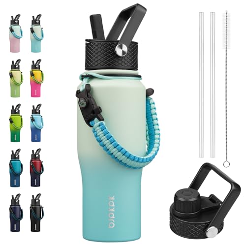 BJPKPK 23oz Insulated Water Bottle with Straw Lid, Stainless Steel Bottle - color: Mint, style: 23oz
