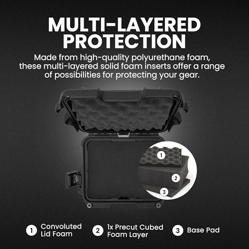 NANUK 905 Hard Case with Foam – IP67 Waterproof Hard Case, Protective Hard-Shell Box for Camera, Drone & Gear – Impact-Resistant, Dustproof, Travel-ready, 12.5” x 10.1” x 6”, Made in Canada – Black - color: Black, size: Cubed Foam