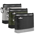 LETINE Tool Pouches Zipper Bag, Water Resistant 1680D Oxford Pouch Bags with Carabiners, Extra Wide Flat Bottom Stand-Up Tool Storage and Organizers, Medium 3-Pack - size: 3 Pack Medium