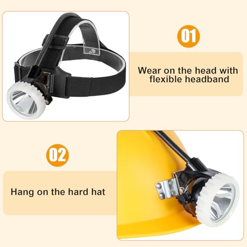 Super Bright LED Mining Headlamp KL7M.F, High Power Rechargeable Explosion-Proof Miner Lamp for Hard Hat, Waterproof Professional Headlight with Long Runtime for Underground Work and Outdoor Use - size: KL7M.F