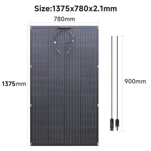 ALLPOWERS SF200 200W Flexible Solar Panel, Photovoltaic Solar Module | IP68 Waterproofing ETFE 24V/12V Off-Grid Semi-Flexible Mono Solar Panel For Roof RV Motorhome Boat Cabin Van Uneven Surface - color: 200W-Flexible Solar Panel-SF200