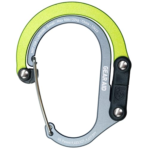 GEAR AID HEROCLIP (Small) Carabiner Gear Clip and Hook, for Hanging Bags, Purses, Lanterns, Strollers, Tools, Helmets, Water Bottles, and More - color: Nav Green, style: 1 Pack