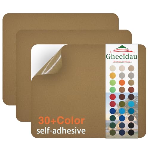 Gheeidau Canvas Repair Patch 9×11 Inch 3Pcs Waterproof Self-Adhesive Fabric Repair Patch for Tents,Boat Cover,Pop Up Canopy,Patio,Bags,Car Seats,Sofas,Furniture Cover(Camel) - color: Camel