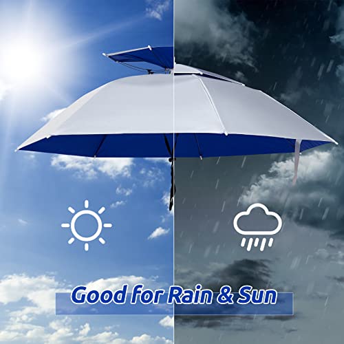 Amylove 2 Pcs 37 Inch Large Fishing Umbrella Hat - style: Simple Style