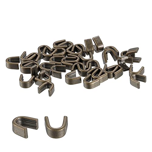 uxcell 40Pcs Zipper Slider Retainers, #5 U Shape Top Stoppers for Bags Coats Jackets Closed-end Zippers Replacing, Bronze Tone - color: Bronze Tone, size: #5