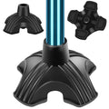 supregear Cane Tip 1 inch Heavy Duty - Self Standing Rubber Quad Base | Non-Slip 4 Prong Replacement Foot Pad for Walking Cane - Metal Insert for Enhanced Stability and Comfort, 1" I.D - size: 1 inch
