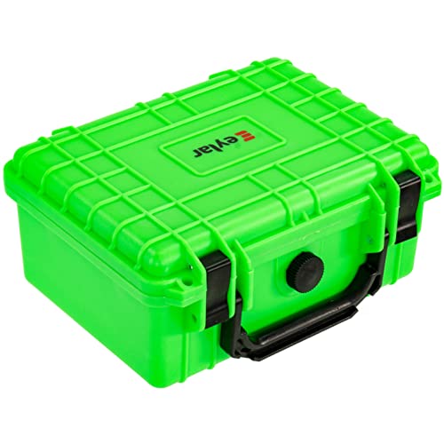 Eylar Protective Camera Hard Case Water & Shock Proof w/Foam, TSA Standards 9.12 inch 7.56 inch 4.37 inch (Neon Green) - color: Neon Green