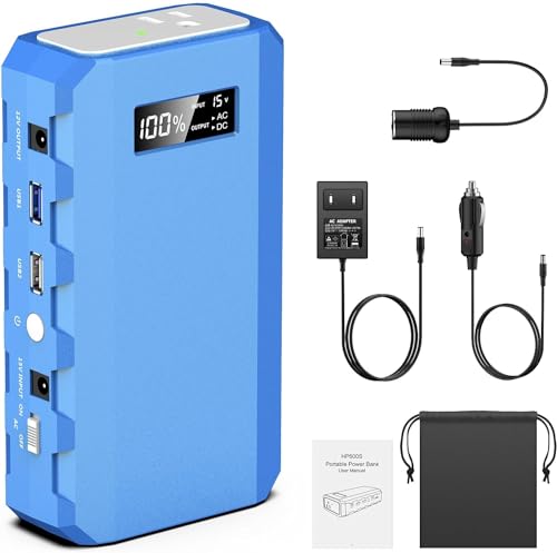 Portable Power Station with AC Outlet 120V, 24000mAh Laptop Charger Bank - color: Dark Blue