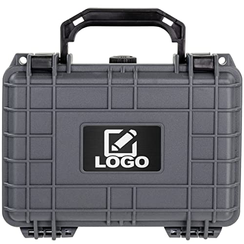Eylar Protective Gear and Camera Hard Case with Custom Logo Engraved Plate TSA Approved 8.12 inch 6.56 inch 3.56 inch, Customizable Pluck Foam, Lockable for Cameras, Lenses, Drones, Gear (Gray) - color: Gray