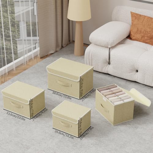 Storage Bins with Handles,Grey and Beige,10.2x7.9x6.7in,1 Pack - color: Beige/Gray, size: 10.2x7.9x6.7in(1-pack)