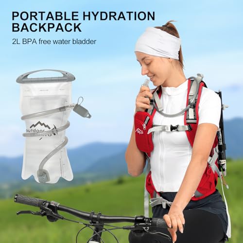 IX INOXTO 20L Hydration Backpack, Waterproof Hiking Internal Frame Backpacks with 2L Hydration Water Bladder and Rain Cover for Men, Lightweight Travel Daypack for Cycling,Camping,Ski (red) - color: Red