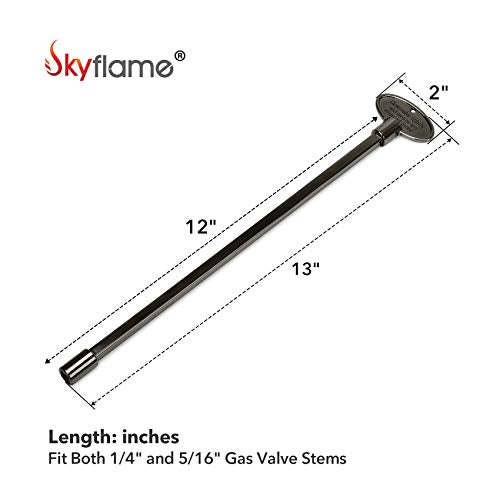 Skyflame Universal Gas Valve Key, Flat Black, 12 Inches | Fits 1/4" and 5/16" Gas Valve Stems, For Fire Pit and Fireplace - color: Flat Black, size: 12 Inches