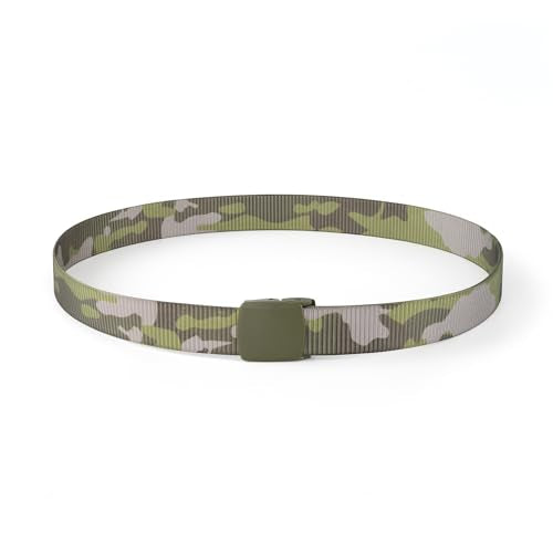 Mile High Life | Nylon Web Belt | Outdoor Military Belt | TSA Safe Buckle Plastic/Metal - color: Camo Green