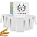 Homienly Coffee Mug Set - Wheat Straw Cups, Alternative to Plastic Coffee Cups Reusable | Unbreakable for Hot Chocolate, Tea, & Coffee | Microwave Safe, Dishwasher Safe Drinking Cups (White) - color: White, size: 16 Ounces
