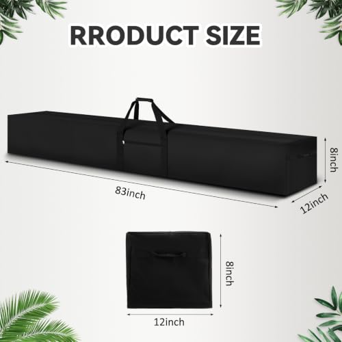 1 Pcs 83 x 12 x 8", 132 L Versatile Large Duffle Bag, Black | Extra Long Camping Tent Storage Bag, Heavy Duty Waterproof Oxford Duffel for Tent Poles, Canopy, Sports, Event Long Equipment - color: Black, size: 83 x 12 x 8 Inch, 132 L