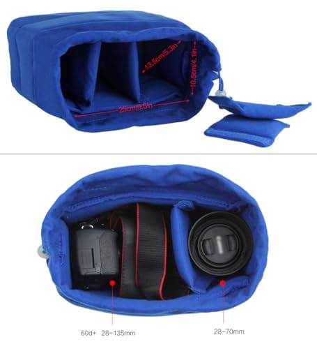 Koolertron Shockproof Camera Photo Bag for SLR TLR Camera Insert Partition Padded Case,Can be Put Directly Into the SLR Camera Bag With Freely Adjustable Compartment - color: Blue