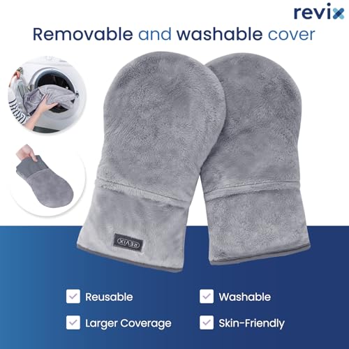 REVIX Heated Mitts for Hand Therapy, Microwavable Hand Warmer for Women and Men, Microwavable Therapy Mittens Unscented Hands Muff | Soft Hand Warmer Mittens with Moist Heat Therapy, Reusable Microwave Heating Comfort for Fingers, Hands and Wrists, 1 Pair