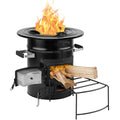 Skyflame Wood Burning Rocket Stove, Portable Camping Stove, Black | Outdoor Cooking, Backpacking, RV and Survival, Essentials Camping Gear