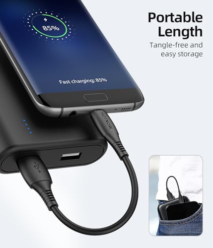 USB C Cable Short 1FT 3Pack, 12 inch USB Type C Fast Charger Cord for Galaxy S25 S9 S8 Plus Note 9 8, Power Bank and Other USB-C Devices - size: 1FT