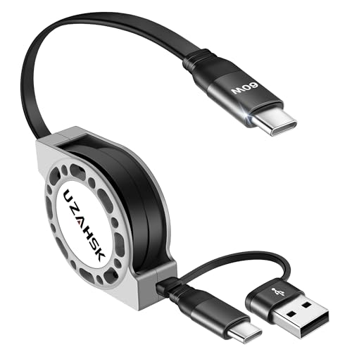 3 in 1 Retractable Charging Cable, USB A/C Charging Cable | [60W 2Pack 4Ft] , with Type C/Lighting/Micro USB Ports for Cell Phones/IP/Galaxy/PS/Tablets/iPads - size: A TO 60W:1PACK
