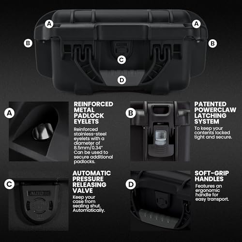 NANUK 905 Empty Hard Case – IP67 Waterproof Protective Hard-Shell Case, Impact Resistant, Dustproof Storage & Travelling Box, 12.5” x 10.1” x 6”, Made in Canada – Black - color: Black, size: Empty