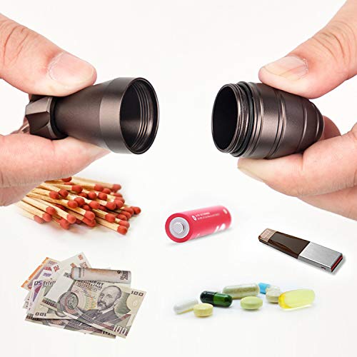 EDCFANS Keychain Pill Holder, Waterproof Pill Container, Pocket Pill Case - color: Brown
