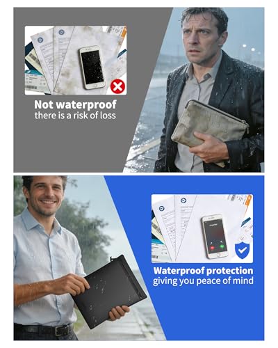 IPX8 Waterproof Document Bag: 15.3x11.8" Zipper Pouch