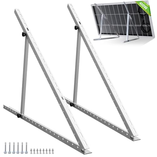 ECO-WORTHY Upgraded 45in Solar Panel Mount Brackets, with Foldable Tilt Legs, Suitable for 2pcs 100W/1pcs 200W 300W 400W Solar Panels,Adjustable Mounting Brackets Kits for RV, Roof, Boat, and Off-Grid - size: 45in (1-Pack)