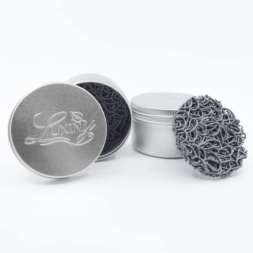 Luxiny Shampoo Bar Holder Tins & Travel Soap Case, with Soap Saver Pad Lift, Helps Bars Last Longer (2 Portable Rust Resistant Containers, 2 Grey Lifts)